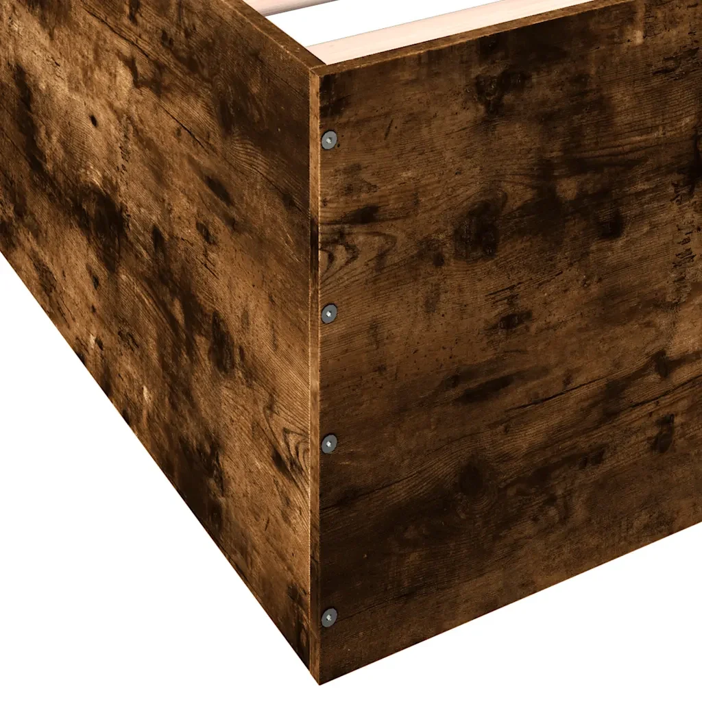Letto singolo | Letto per adulti | Giroletto Rovere Fumo 90x190 cm in Legno Multistrato - Image 8