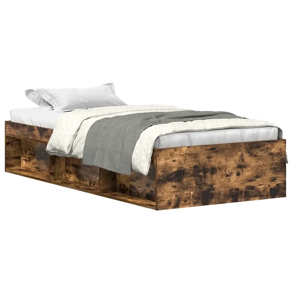 Letto singolo | Letto per adulti | Giroletto Rovere Fumo 90x200 cm