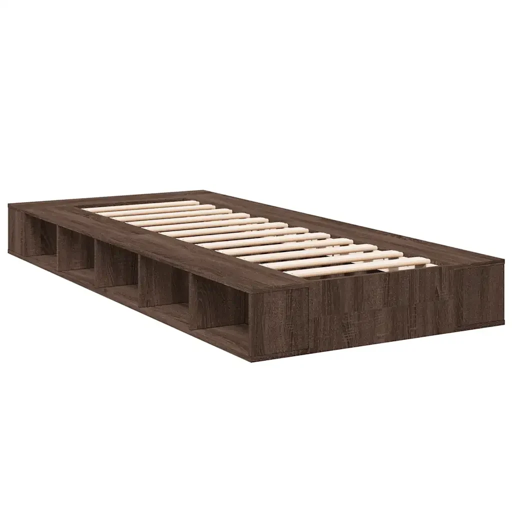 Letto singolo | Letto per adulti | Giroletto Rovere Marrone 100x200 cm in Legno Multistrato - Image 6