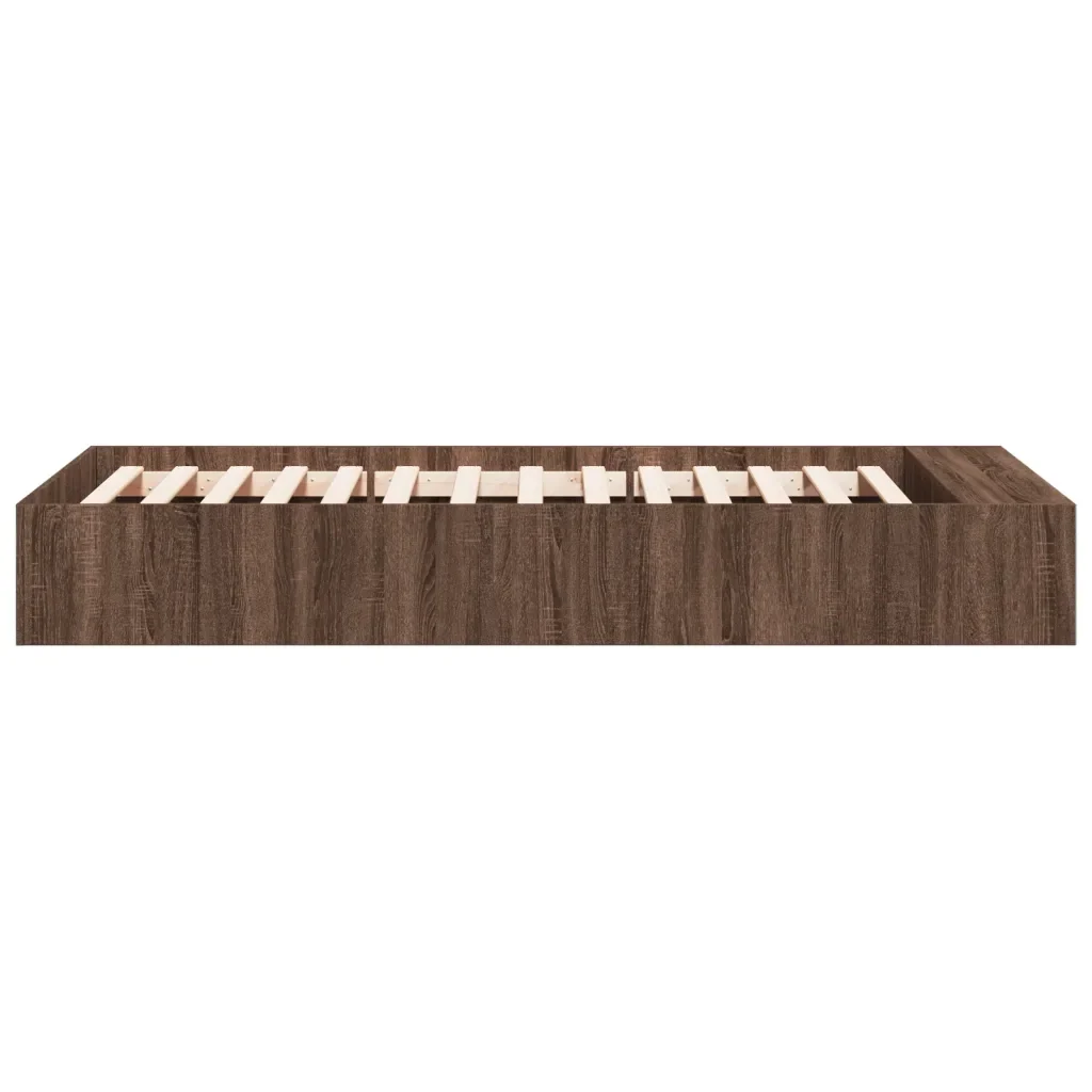 Letto singolo | Letto per adulti | Giroletto Rovere Marrone 100x200 cm in Legno Multistrato - Image 5