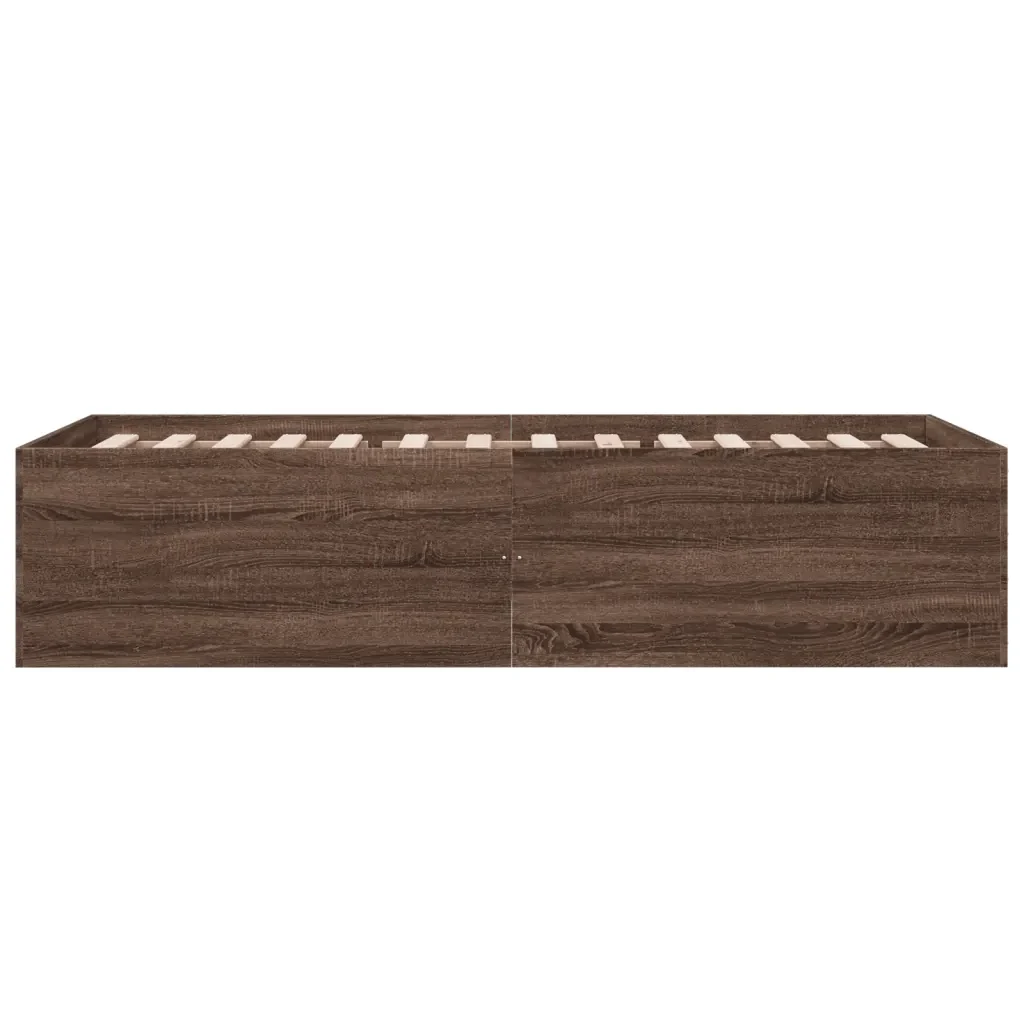 Letto singolo | Letto per adulti | Giroletto Rovere Marrone 100x200 cm in Legno Multistrato - Image 5