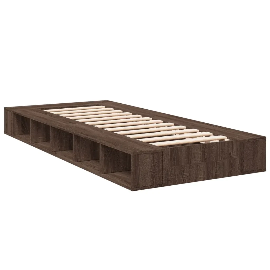 Letto singolo | Letto per adulti | Giroletto Rovere Marrone 75x190 cm in Legno Multistrato - Image 6