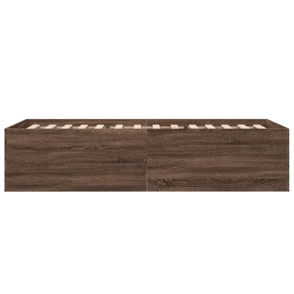 Letto singolo | Letto per adulti | Giroletto Rovere Marrone 75x190 cm in Legno Multistrato - Image 5