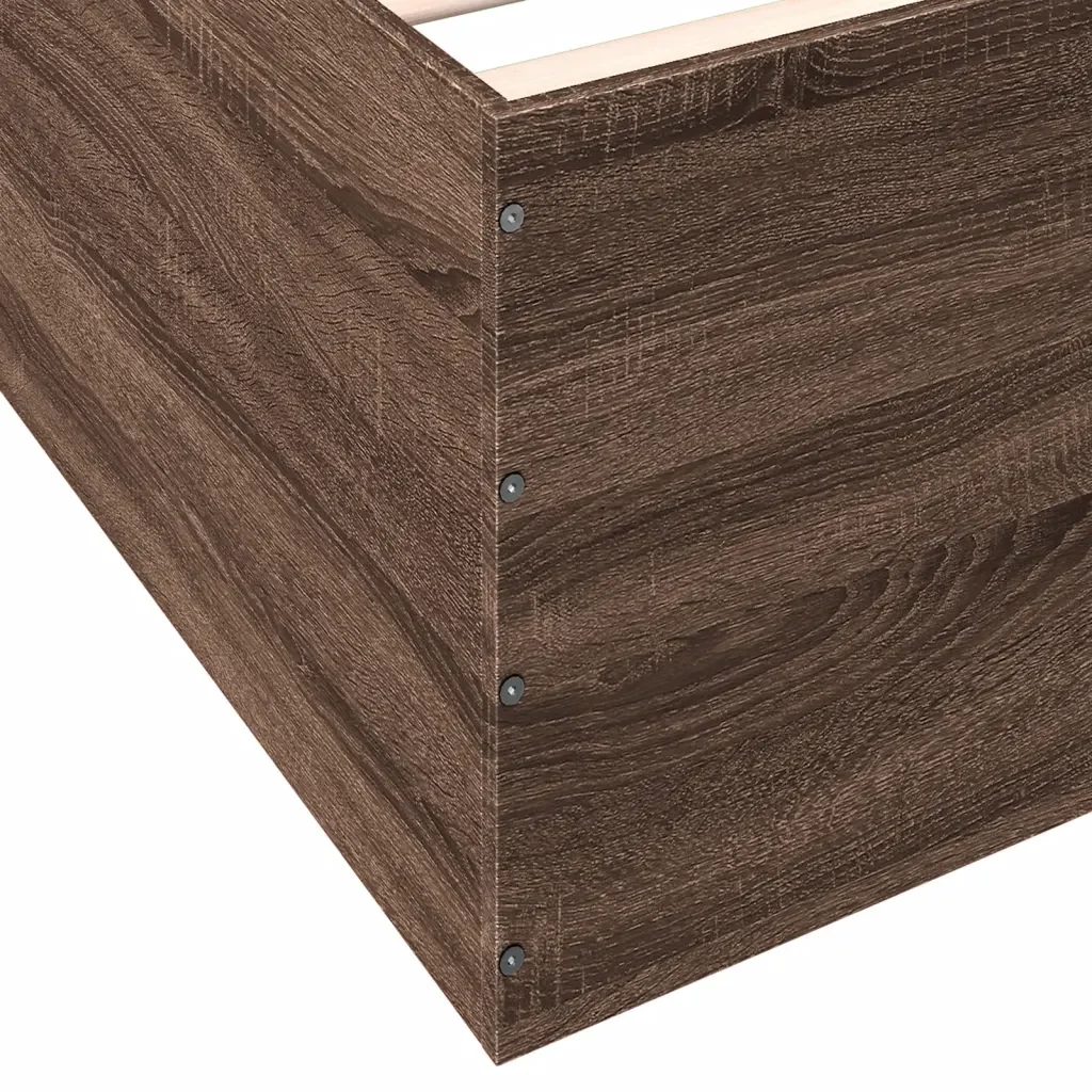 Letto singolo | Letto per adulti | Giroletto Rovere Marrone 75x190 cm in Legno Multistrato - Image 8