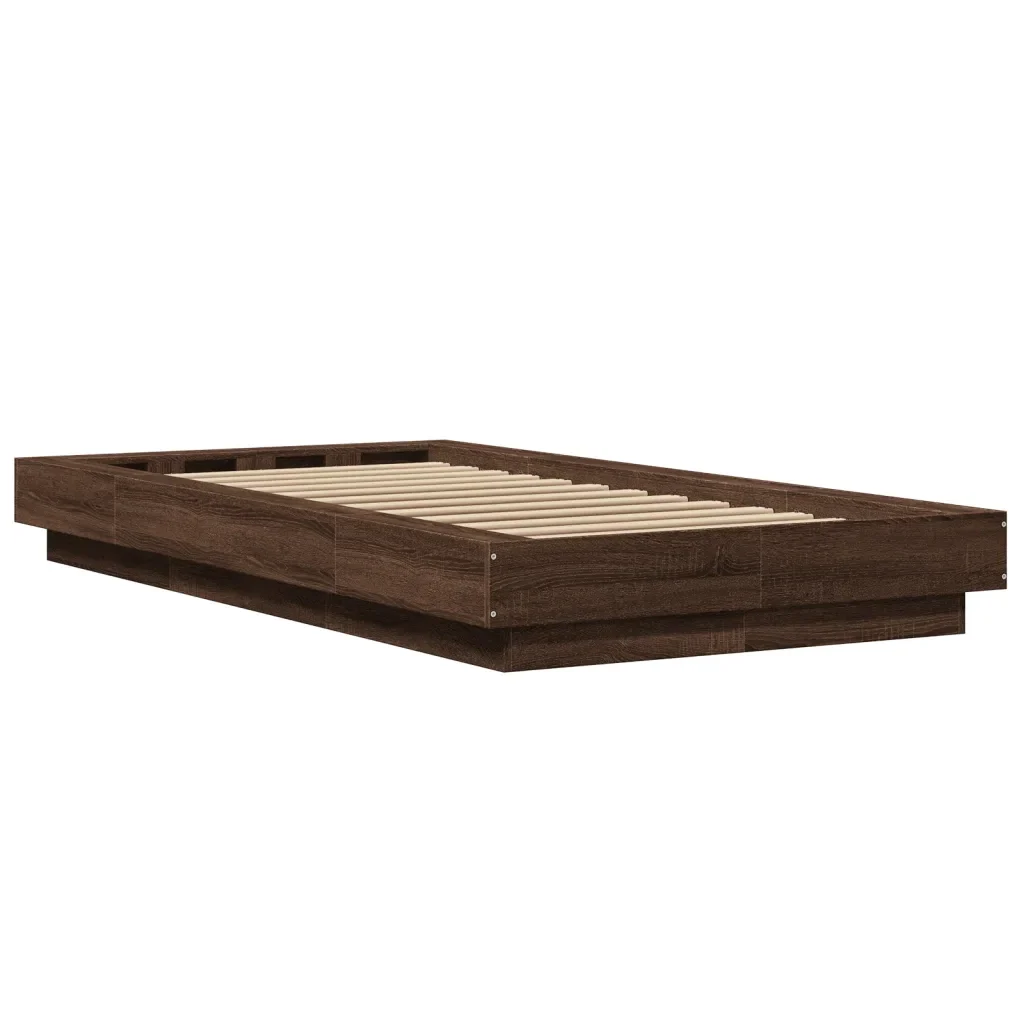 Letto singolo | Letto per adulti | Giroletto Rovere Marrone 75x190 cm in Legno Multistrato - Image 6