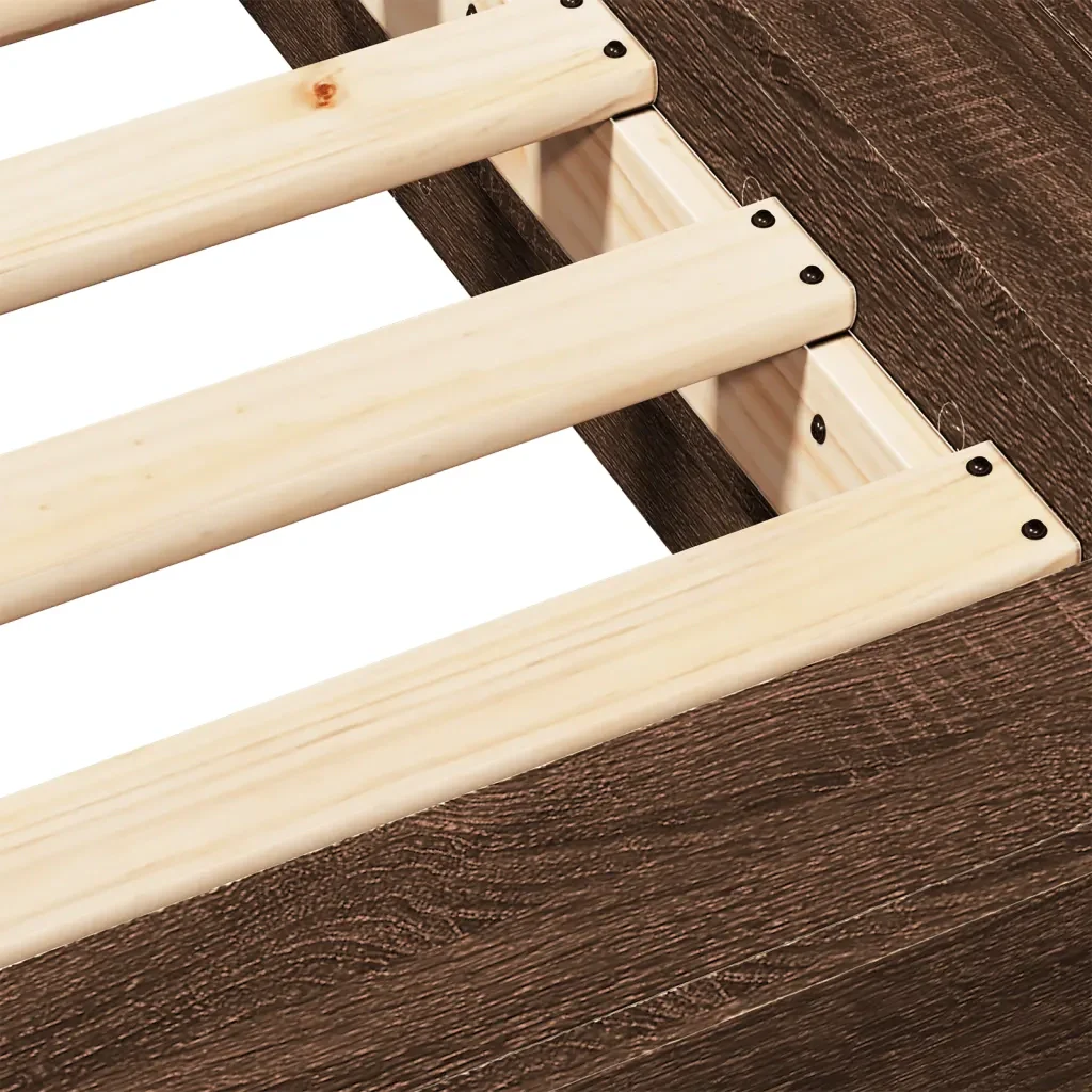 Letto singolo | Letto per adulti | Giroletto Rovere Marrone 75x190 cm in Legno Multistrato - Image 8