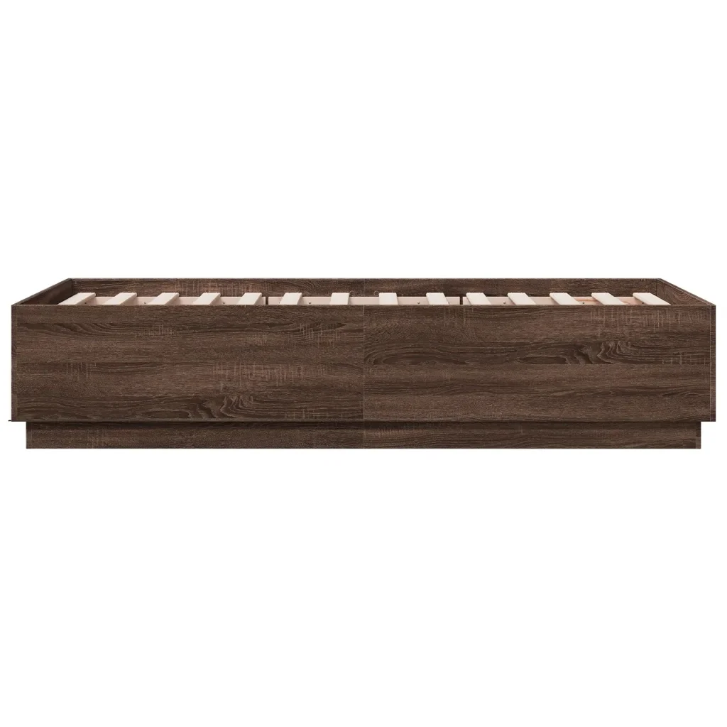Letto singolo | Letto per adulti | Giroletto Rovere Marrone 75x190 cm in Legno Multistrato - Image 5