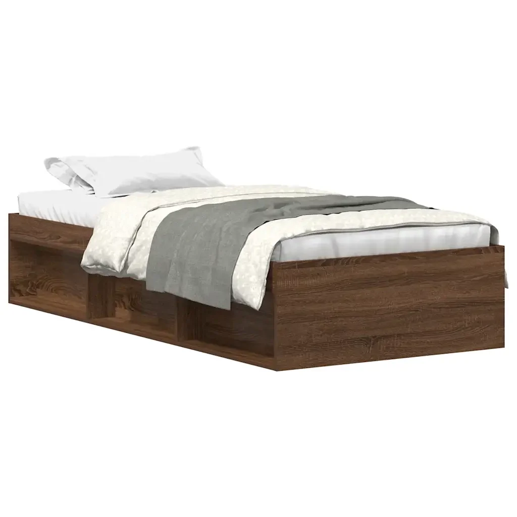 Letto singolo | Letto per adulti | Giroletto Rovere Marrone 75x190 cm Small Single