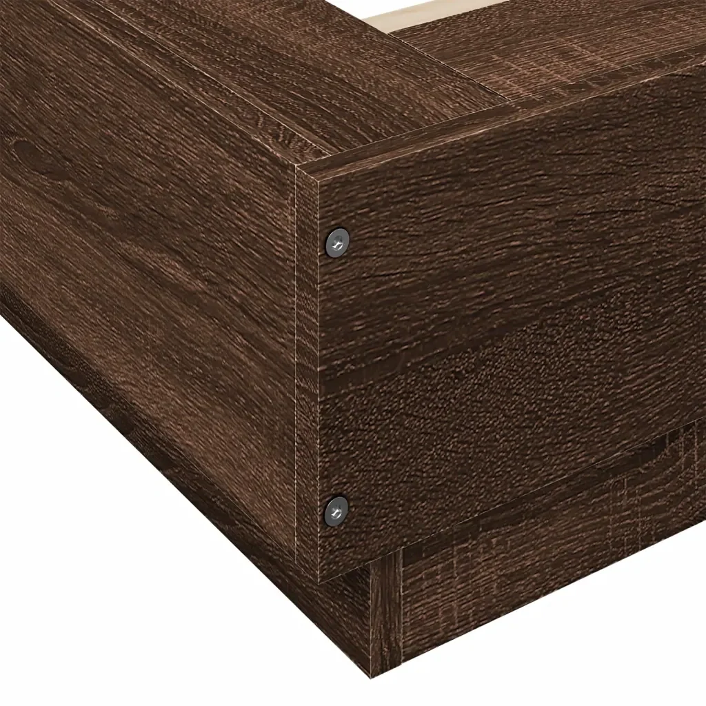 Letto singolo | Letto per adulti | Giroletto Rovere Marrone 90x190 cm in Legno Multistrato - Image 7