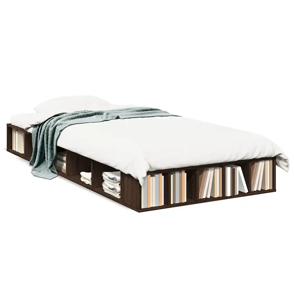 Letto singolo | Letto per adulti | Giroletto Rovere Marrone 90x190 cm in Legno Multistrato