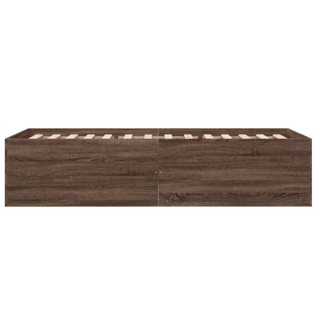 Letto singolo | Letto per adulti | Giroletto Rovere Marrone 90x190 cm in Legno Multistrato - Image 5