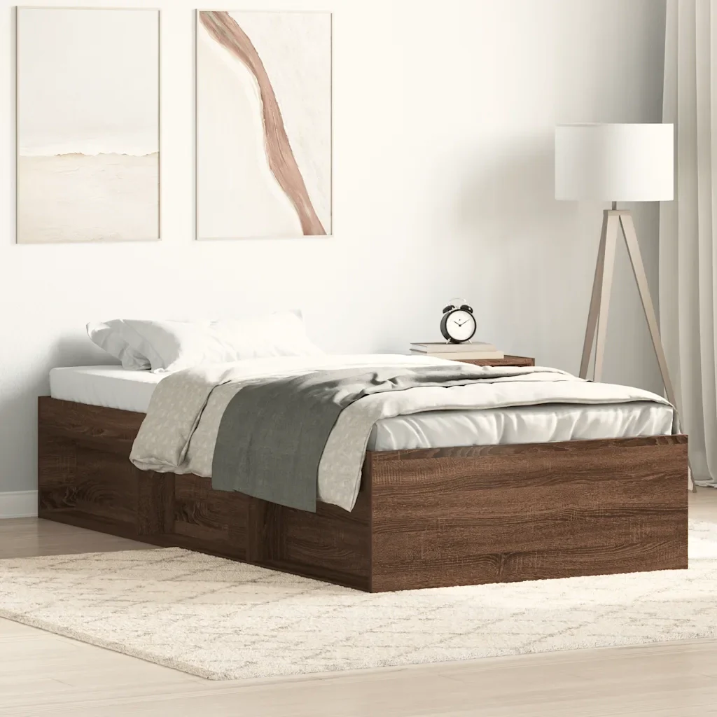 Letto singolo | Letto per adulti | Giroletto Rovere Marrone 90x200 cm - Image 2