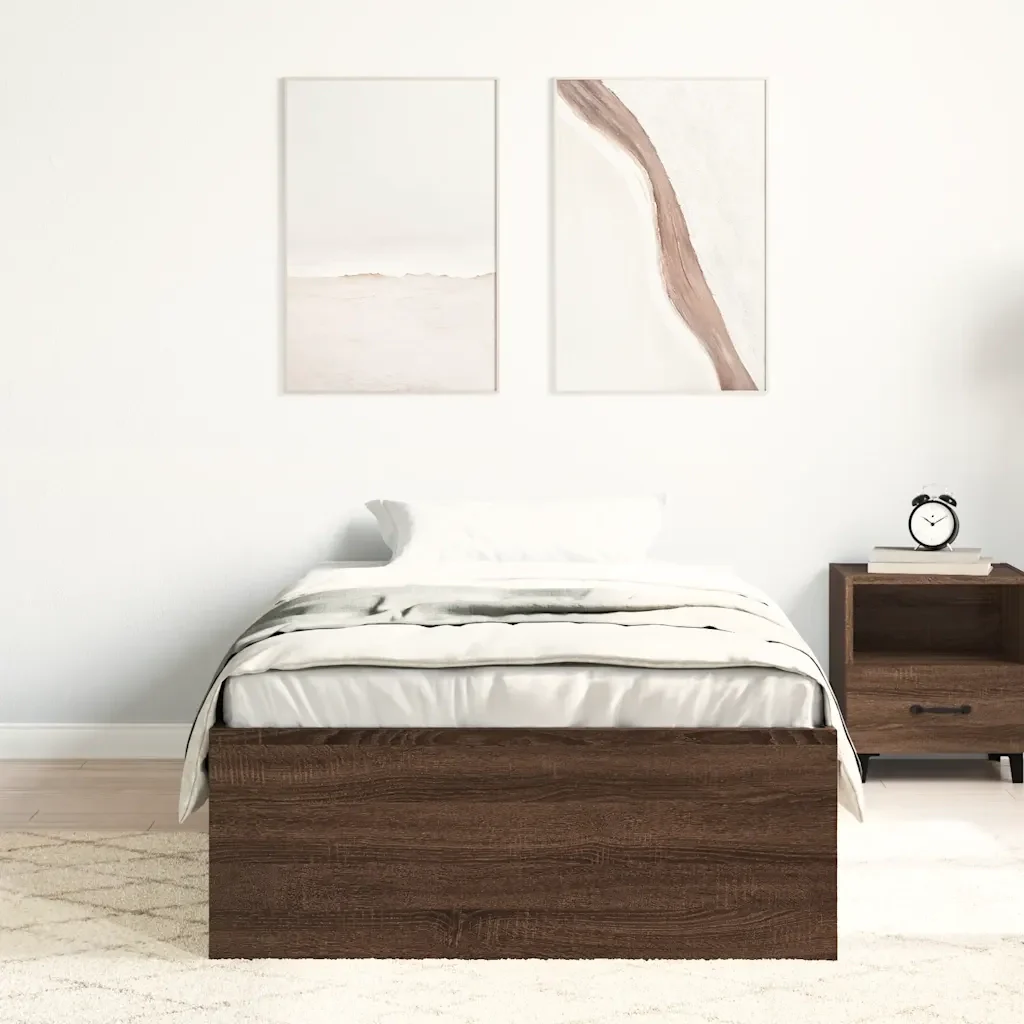 Letto singolo | Letto per adulti | Giroletto Rovere Marrone 90x200 cm - Image 4