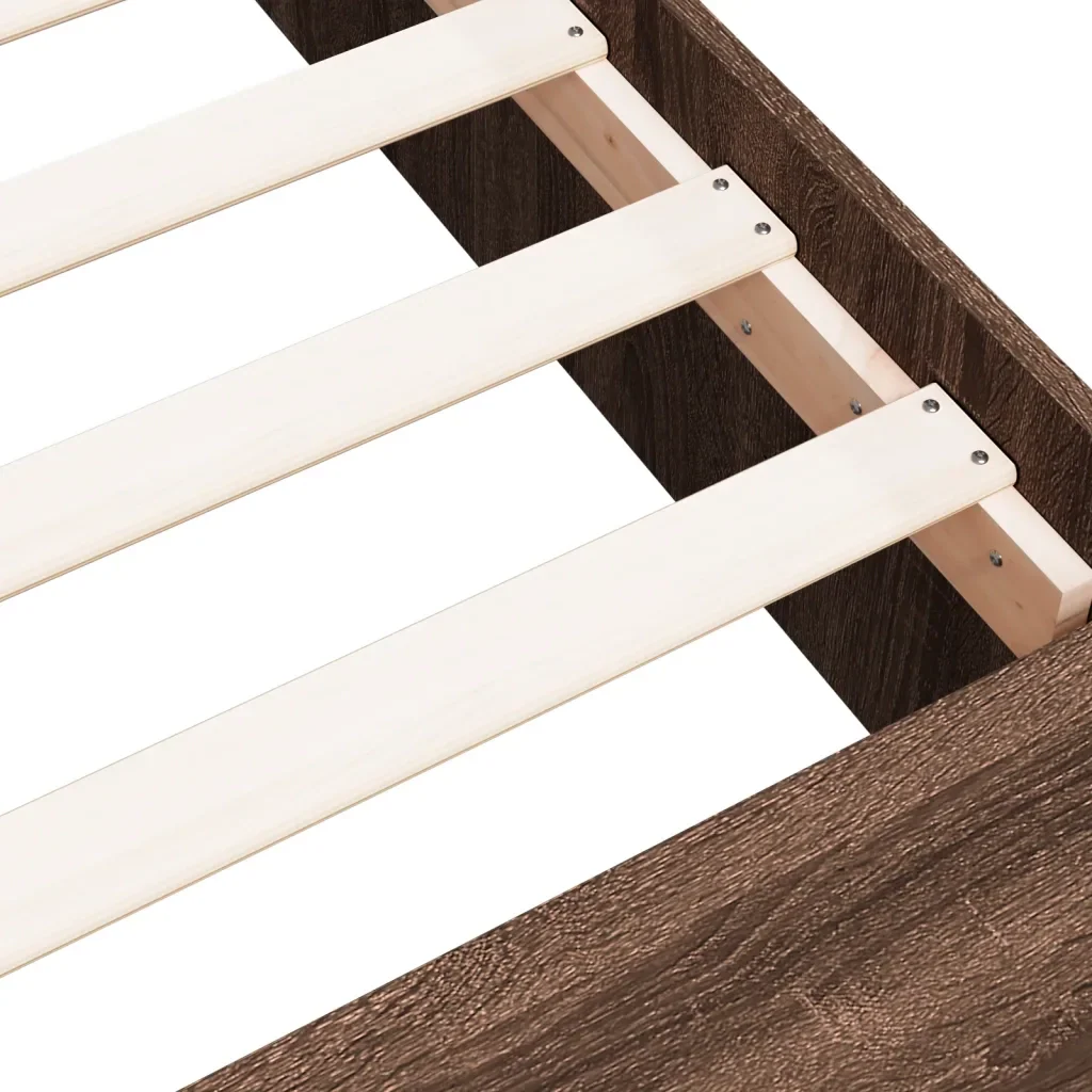 Letto singolo | Letto per adulti | Giroletto Rovere Marrone 90x200 cm in Legno Multistrato - Image 8