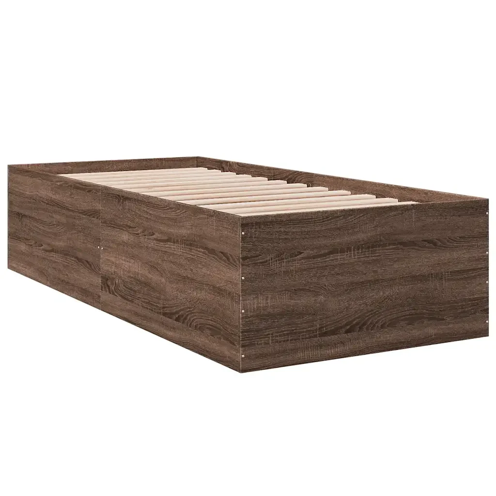 Letto singolo | Letto per adulti | Giroletto Rovere Marrone 90x200 cm in Legno Multistrato - Image 6