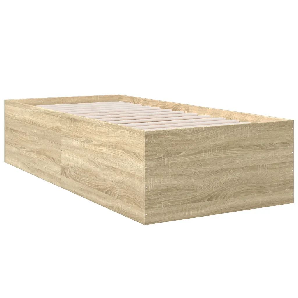 Letto singolo | Letto per adulti | Giroletto Rovere Sonoma 75x190 cm in Legno Multistrato - Image 6