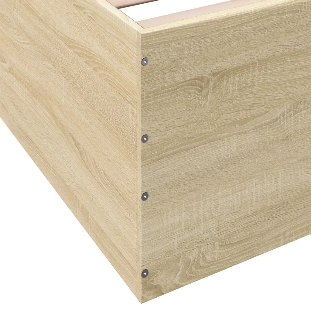 Letto singolo | Letto per adulti | Giroletto Rovere Sonoma 75x190 cm in Legno Multistrato - Image 8
