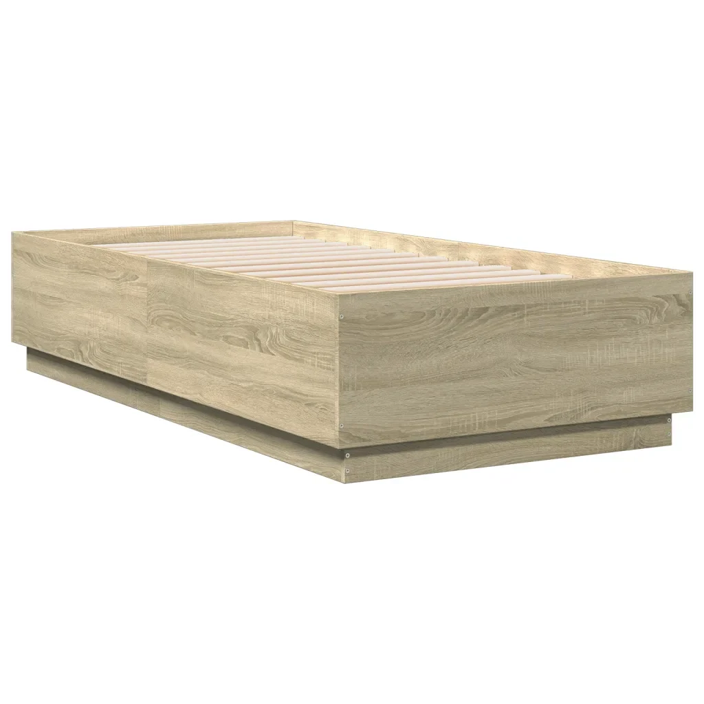 Letto singolo | Letto per adulti | Giroletto Rovere Sonoma 75x190 cm in Legno Multistrato - Image 3
