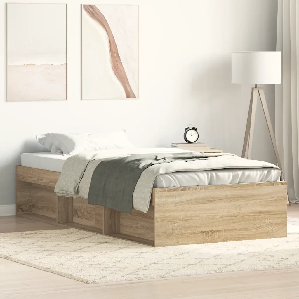 Letto singolo | Letto per adulti | Giroletto Rovere Sonoma 90x190 cm - Image 2