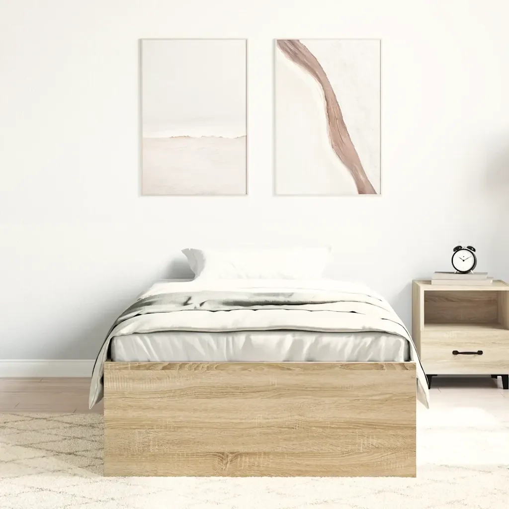 Letto singolo | Letto per adulti | Giroletto Rovere Sonoma 90x190 cm - Image 4