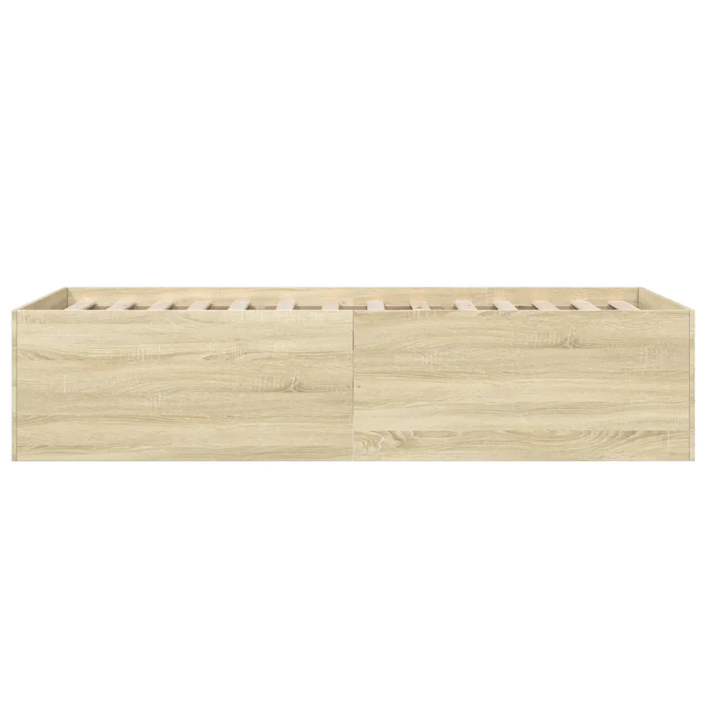 Letto singolo | Letto per adulti | Giroletto Rovere Sonoma 90x190 cm in Legno Multistrato - Image 5