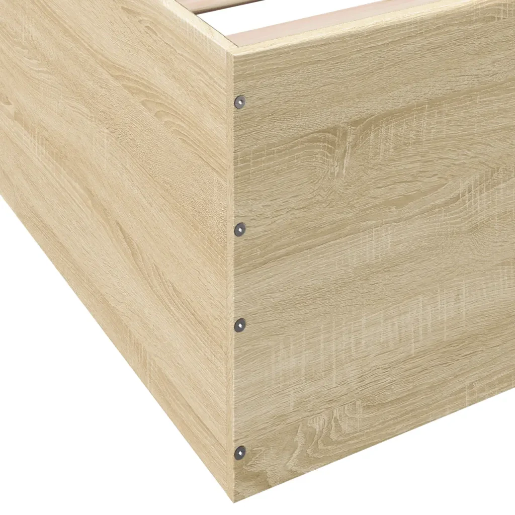 Letto singolo | Letto per adulti | Giroletto Rovere Sonoma 90x190 cm in Legno Multistrato - Image 8