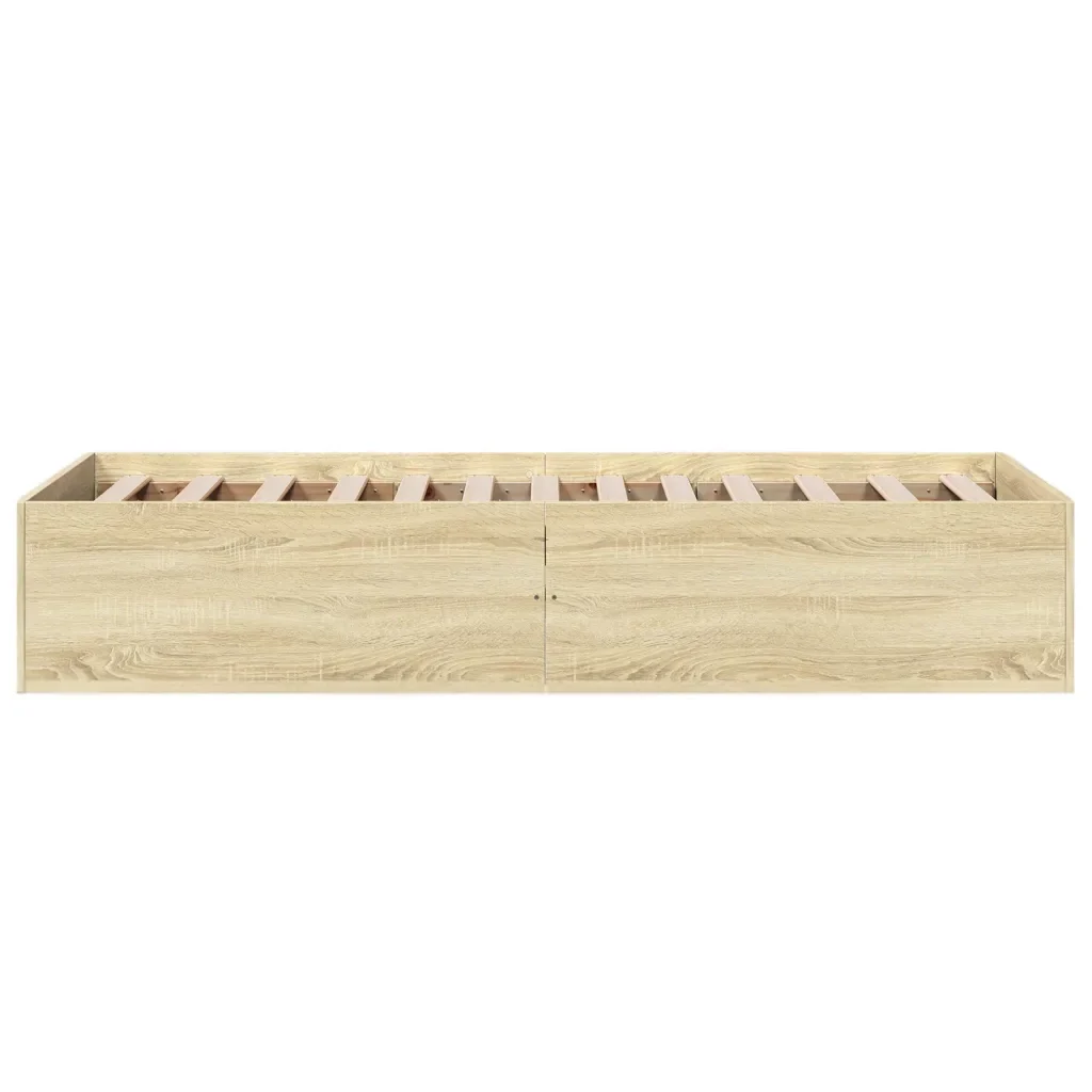 Letto singolo | Letto per adulti | Giroletto Rovere Sonoma 90x190 cm in Legno Multistrato - Image 5