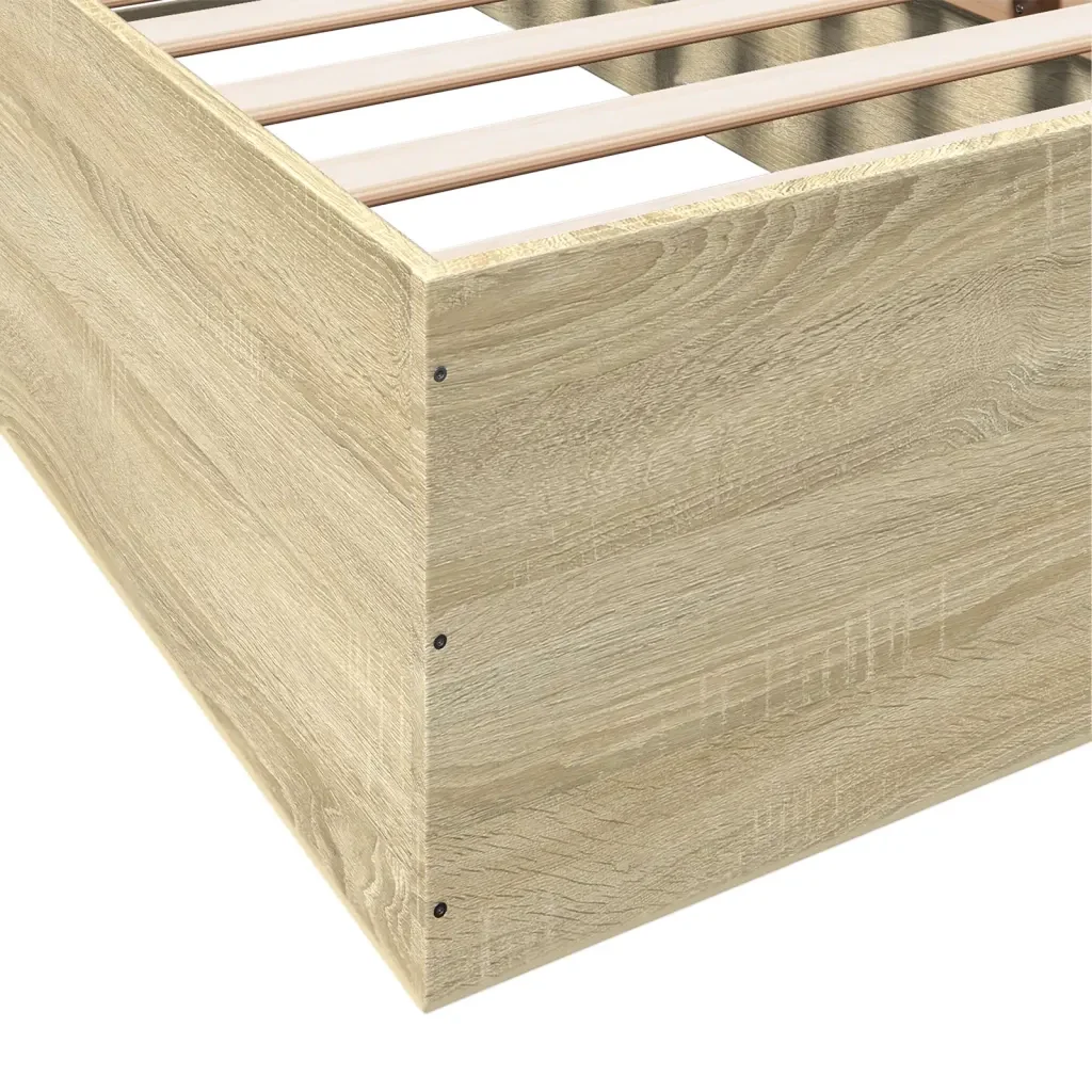Letto singolo | Letto per adulti | Giroletto Rovere Sonoma 90x190 cm in Legno Multistrato - Image 7
