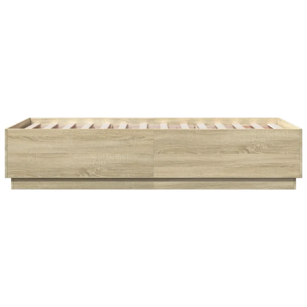 Letto singolo | Letto per adulti | Giroletto Rovere Sonoma 90x190 cm in Legno Multistrato - Image 5
