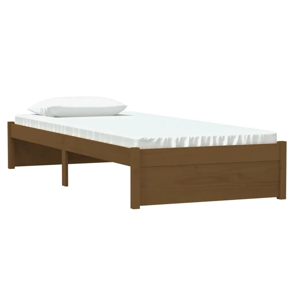 Letto singolo | Letto per adulti | Giroletto senza Materaso Ambra in Legno Massello 75x190 cm - Image 3
