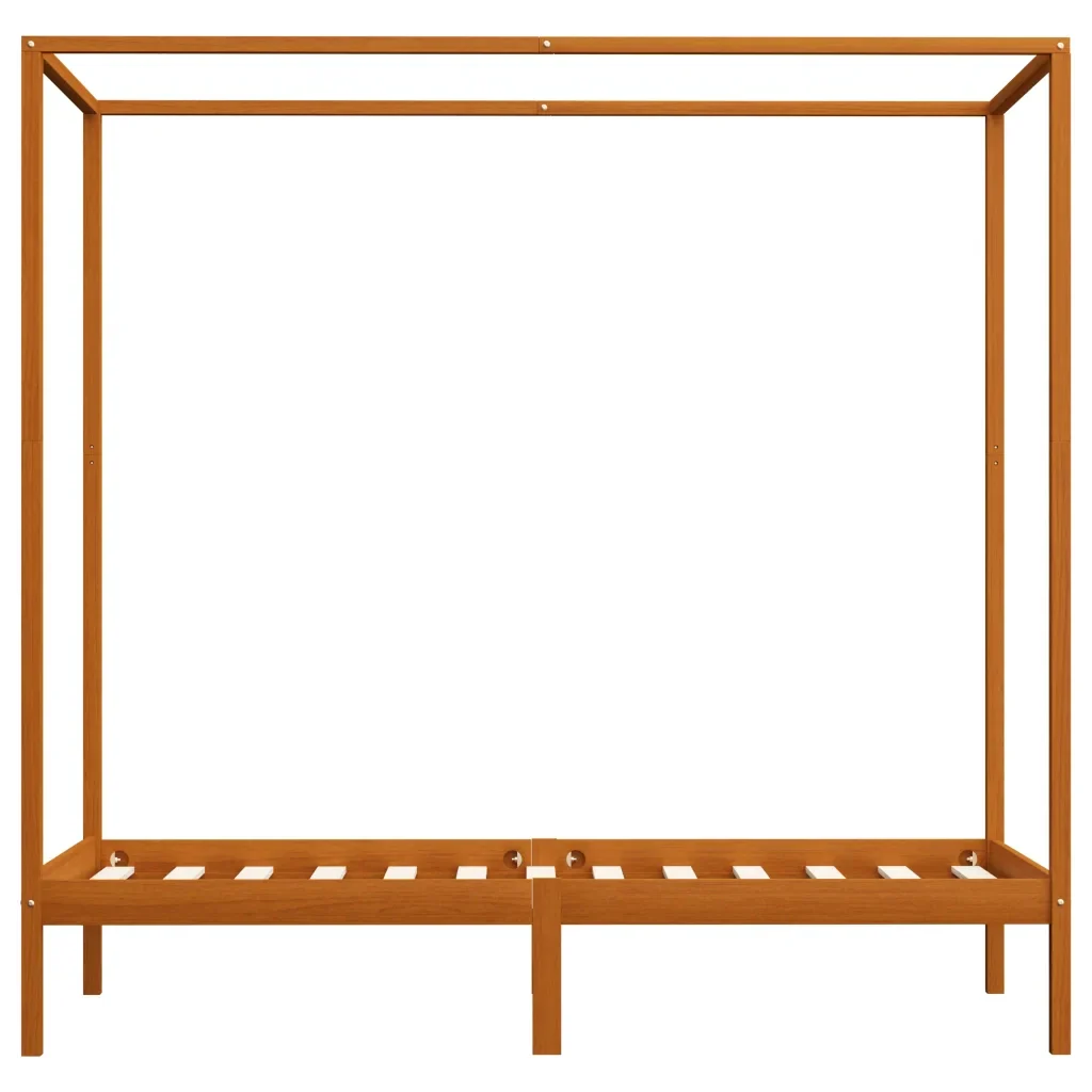 Letto singolo | Letto per adulti | Giroletto senza Materaso Ambrato in Legno di Pino 100x200cm - Image 4