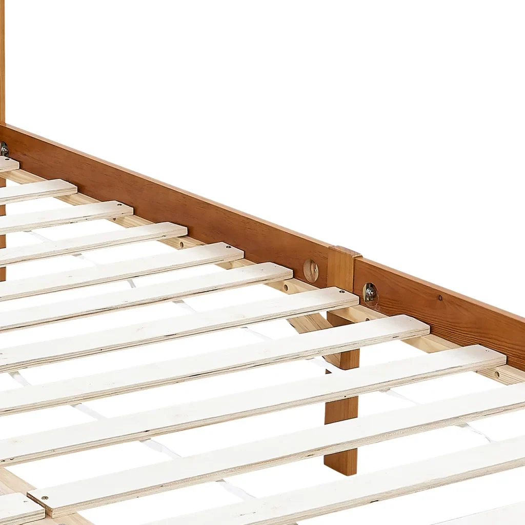 Letto singolo | Letto per adulti | Giroletto senza Materaso Ambrato in Legno di Pino 100x200cm - Image 5