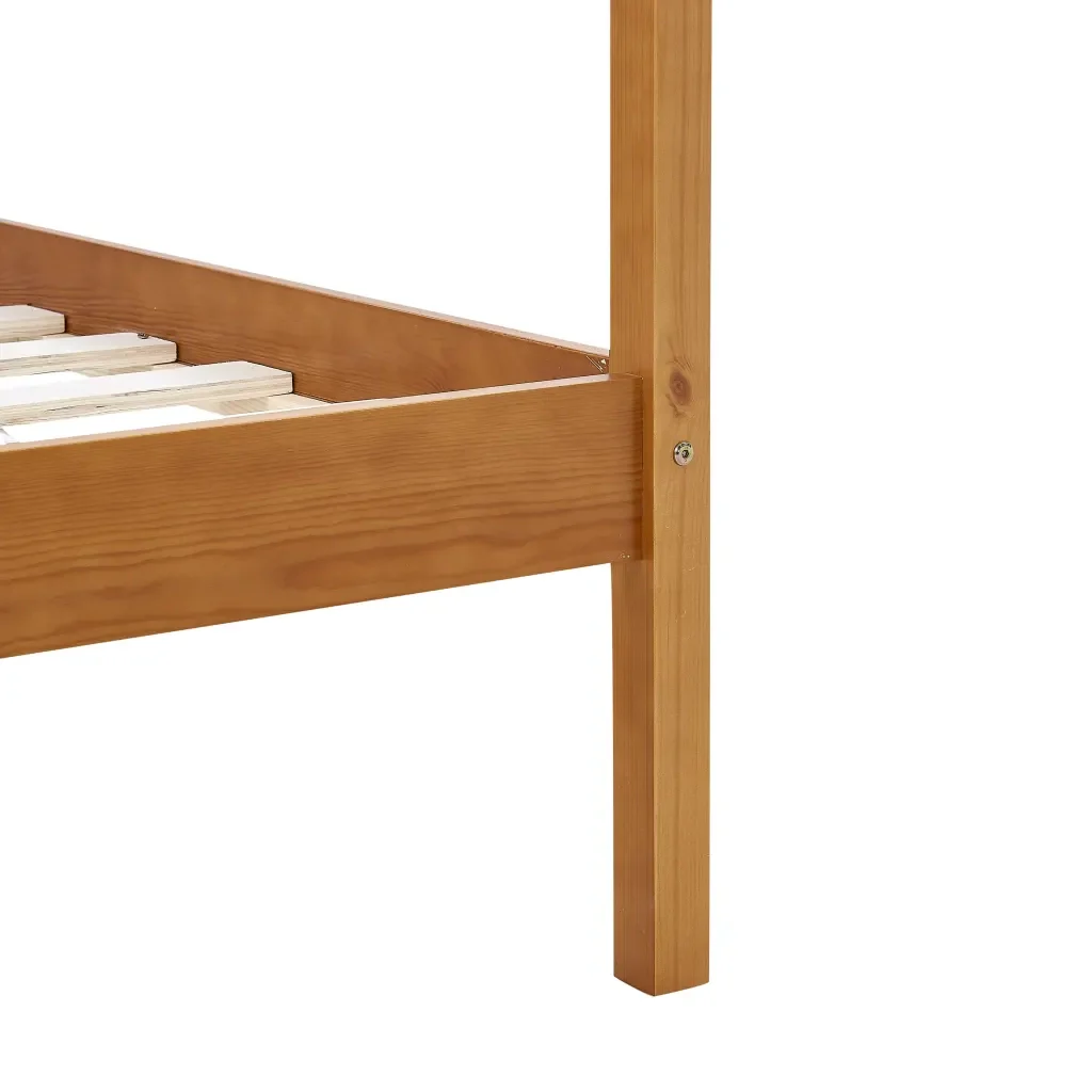 Letto singolo | Letto per adulti | Giroletto senza Materaso Ambrato in Legno di Pino 100x200cm - Image 6