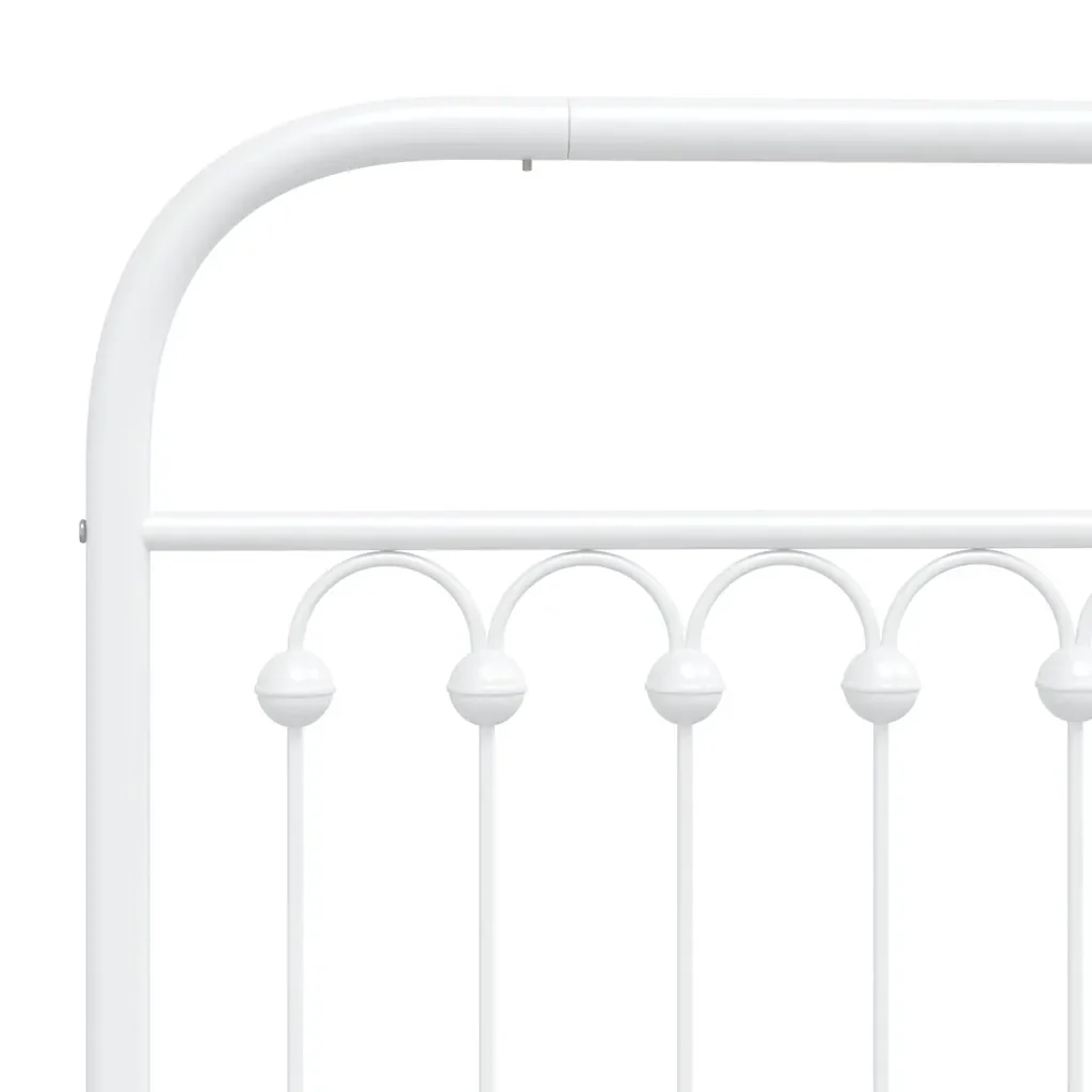 Letto singolo | Letto per adulti | Giroletto senza Materaso con Testiera Metallo Bianco 75x190 cm - Image 7