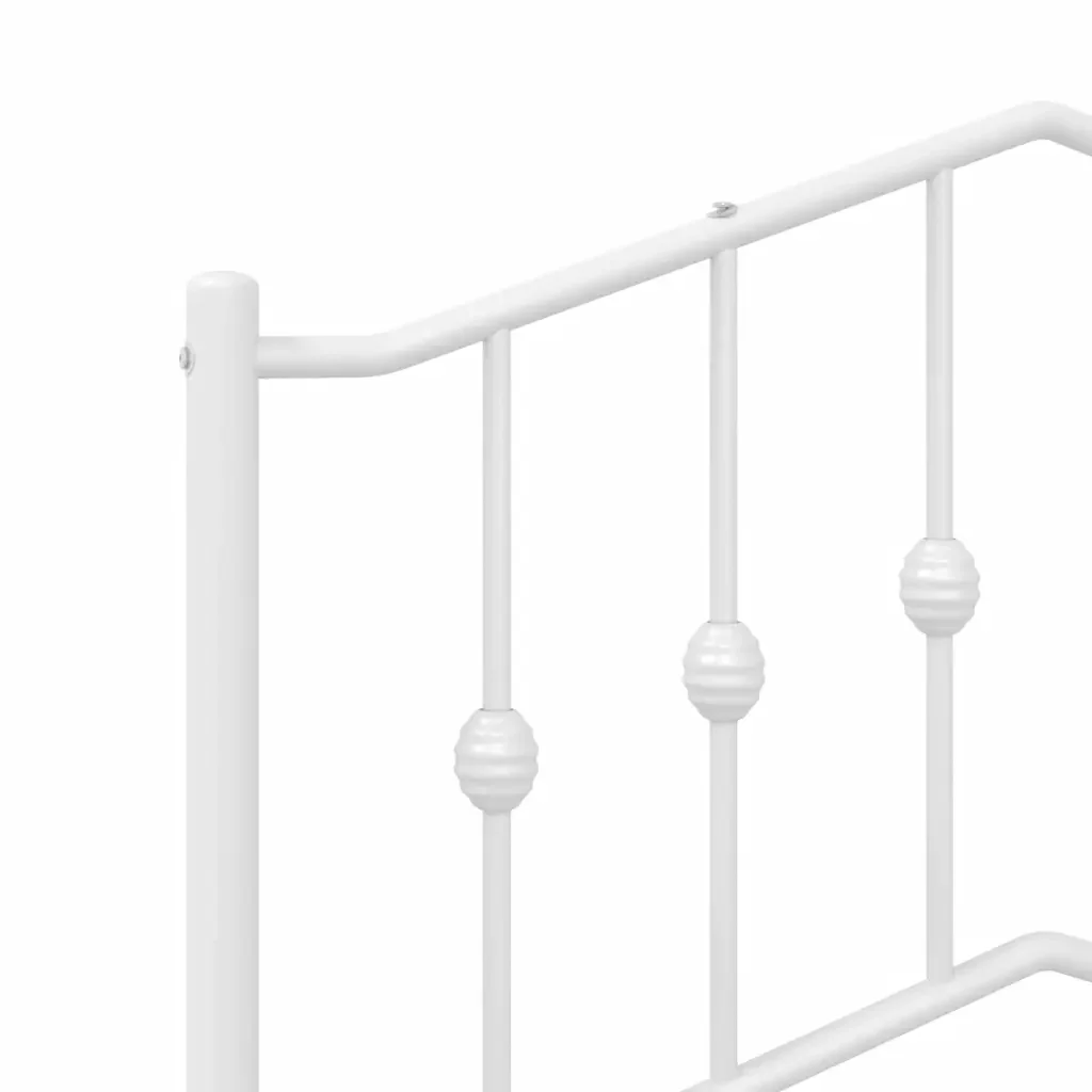 Letto singolo | Letto per adulti | Giroletto senza Materaso con Testiera Metallo Bianco 75x190 cm - Image 8