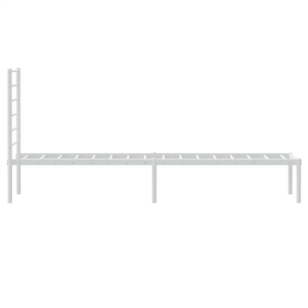 Letto singolo | Letto per adulti | Giroletto senza Materaso con Testiera Metallo Bianco 75x190 cm - Image 7