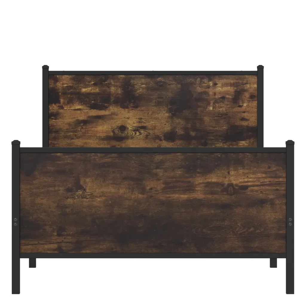 Letto singolo | Letto per adulti | Giroletto senza Materaso in Metallo Rovere Fumo 100x200 cm - Image 5