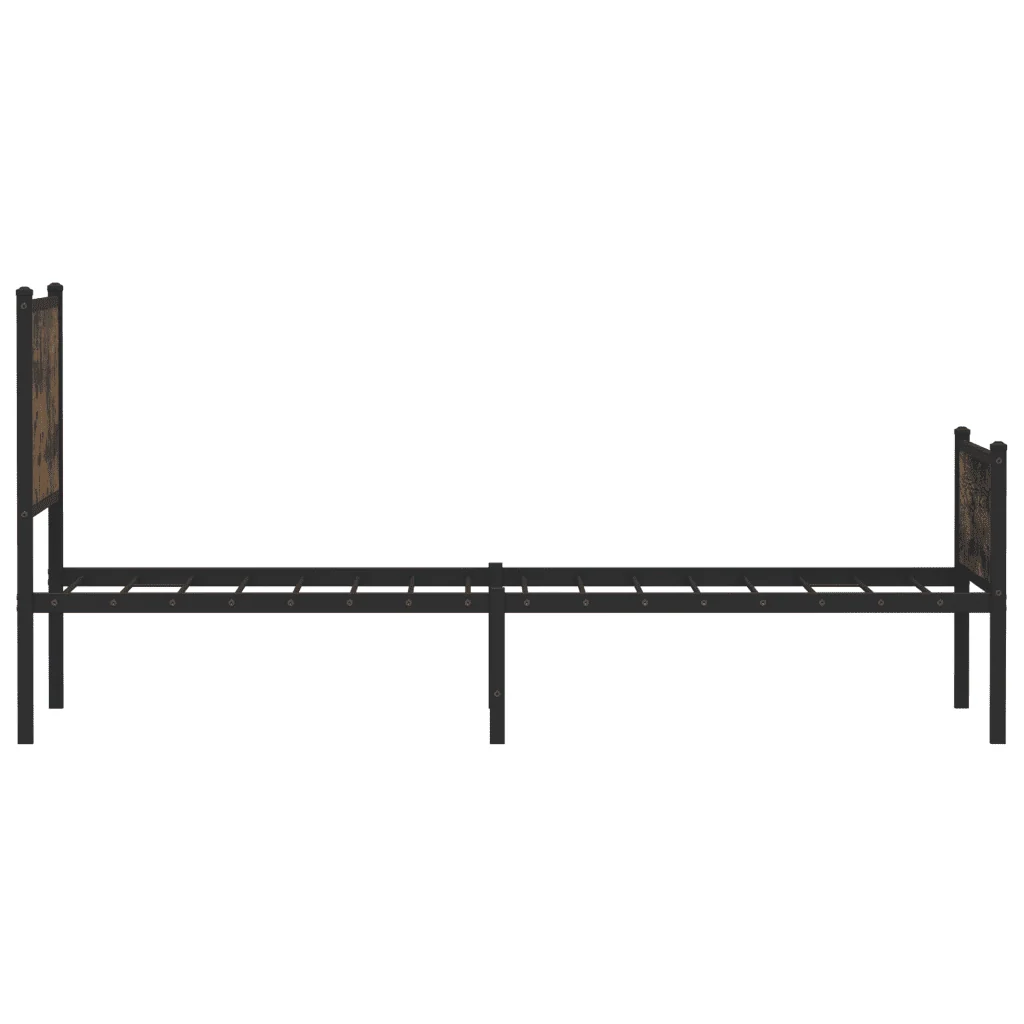 Letto singolo | Letto per adulti | Giroletto senza Materaso in Metallo Rovere Fumo 80x200 cm - Image 6