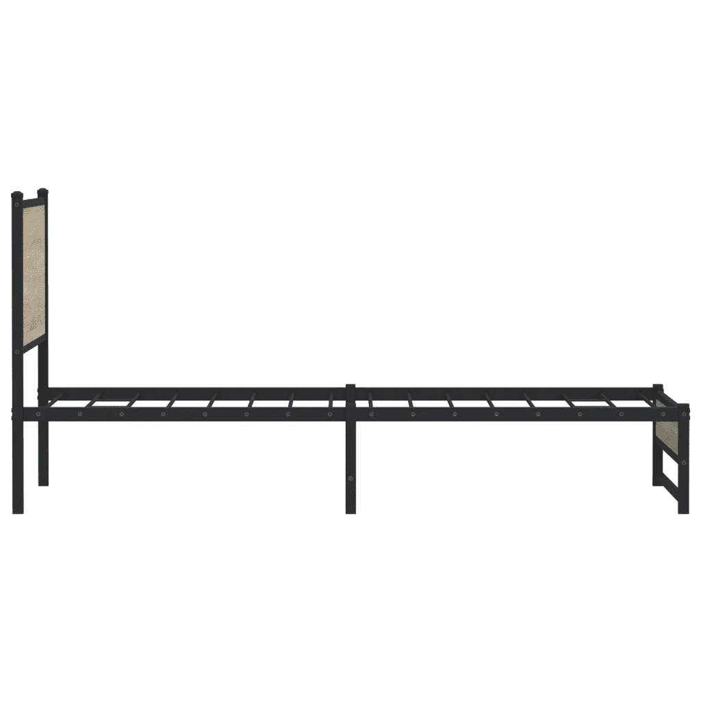Letto singolo | Letto per adulti | Giroletto senza Materaso in Metallo Rovere Sonoma 100x190 cm - Image 6