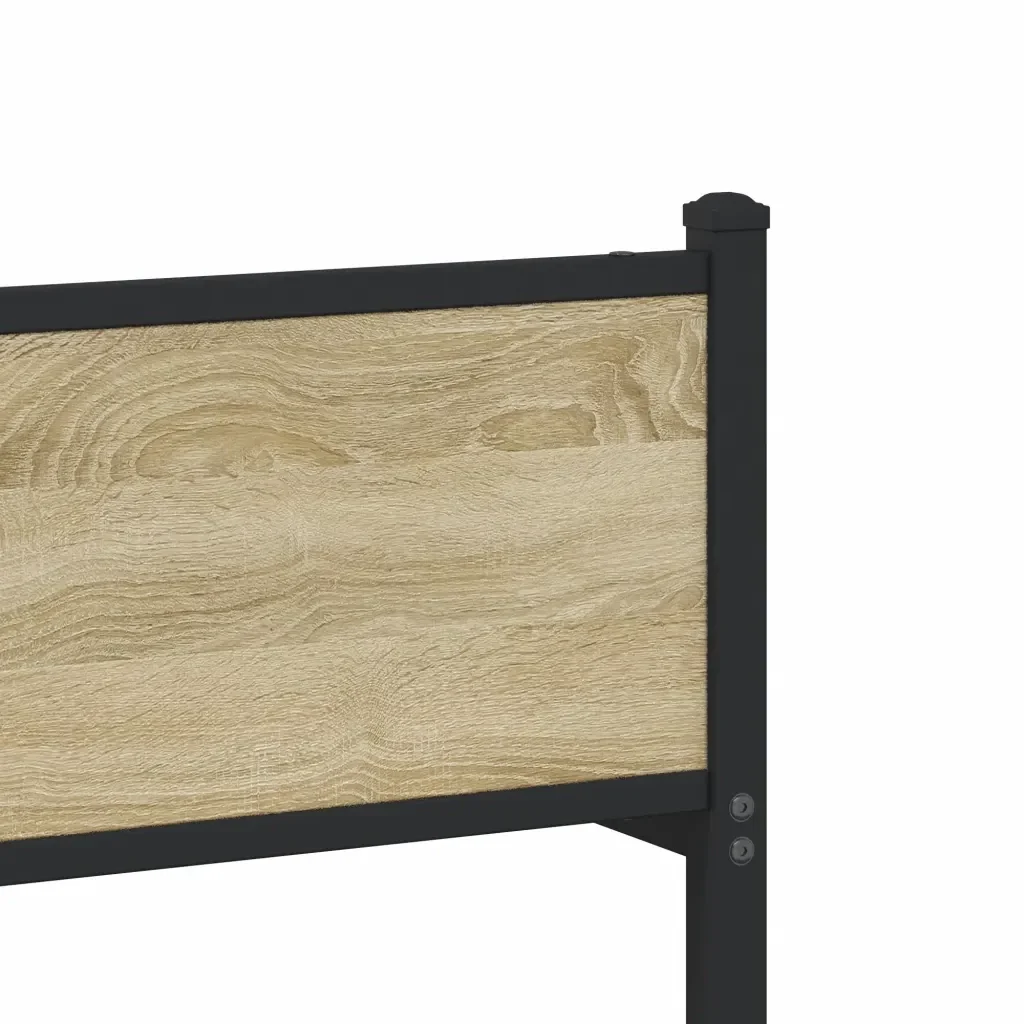 Letto singolo | Letto per adulti | Giroletto senza Materaso in Metallo Rovere Sonoma 100x190 cm - Image 8