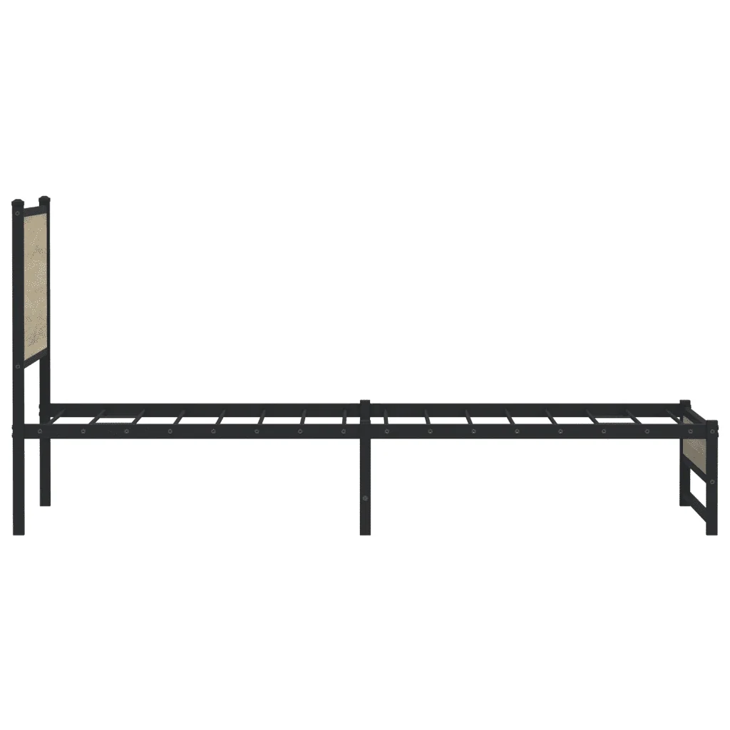 Letto singolo | Letto per adulti | Giroletto senza Materaso in Metallo Rovere Sonoma 100x200 cm - Image 6