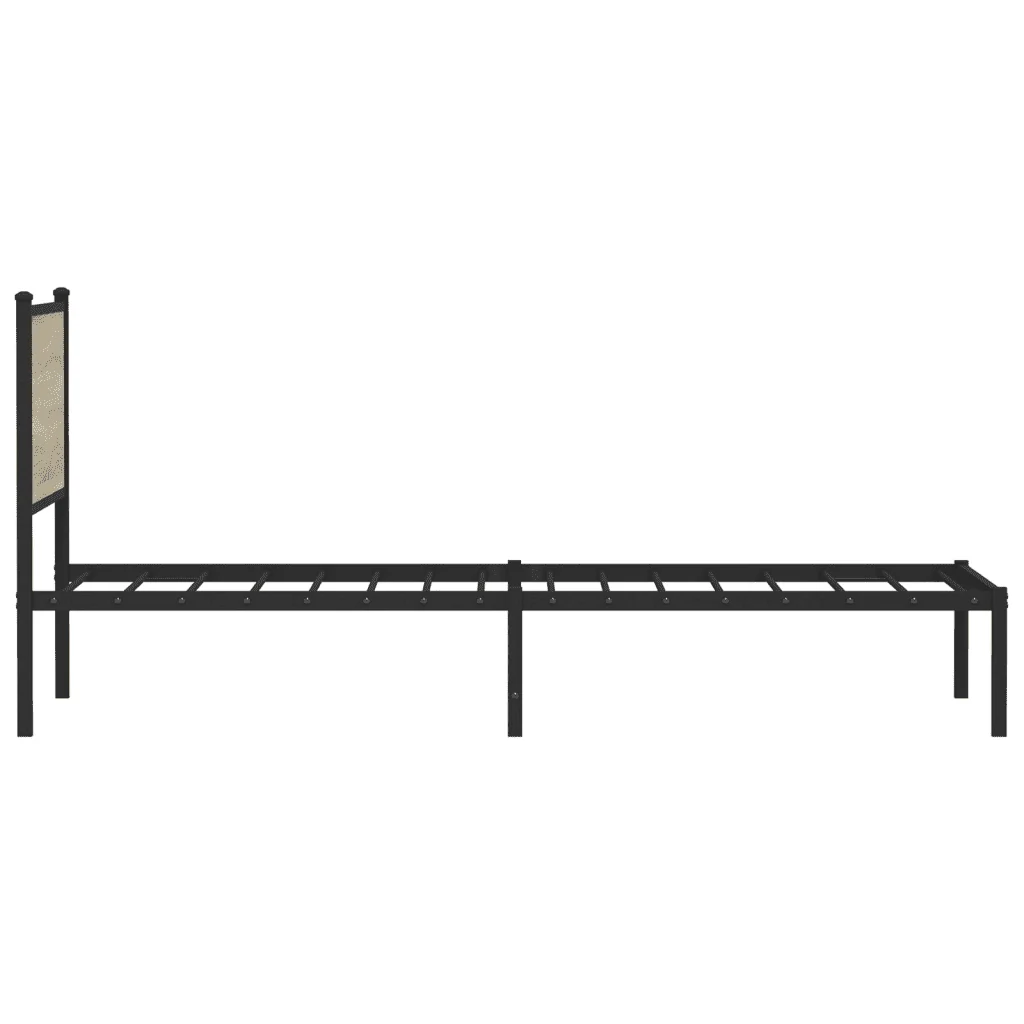 Letto singolo | Letto per adulti | Giroletto senza Materaso in Metallo Rovere Sonoma 100x200 cm - Image 6