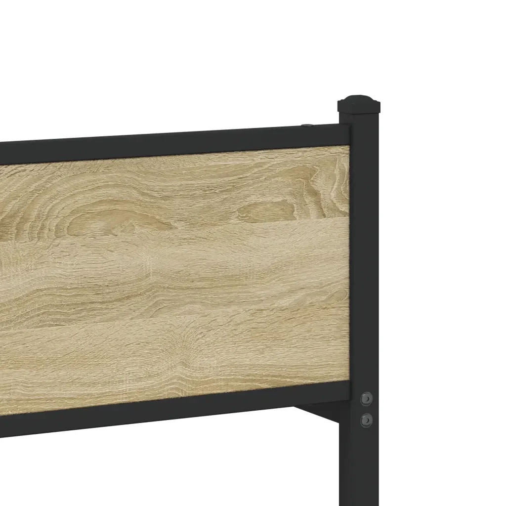 Letto singolo | Letto per adulti | Giroletto senza Materaso in Metallo Rovere Sonoma 107x203 cm - Image 8