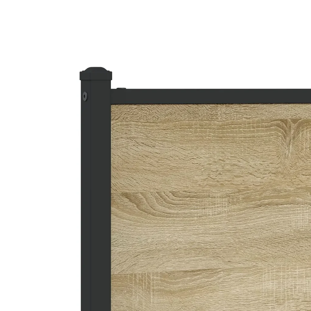 Letto singolo | Letto per adulti | Giroletto senza Materaso in Metallo Rovere Sonoma 107x203 cm - Image 9