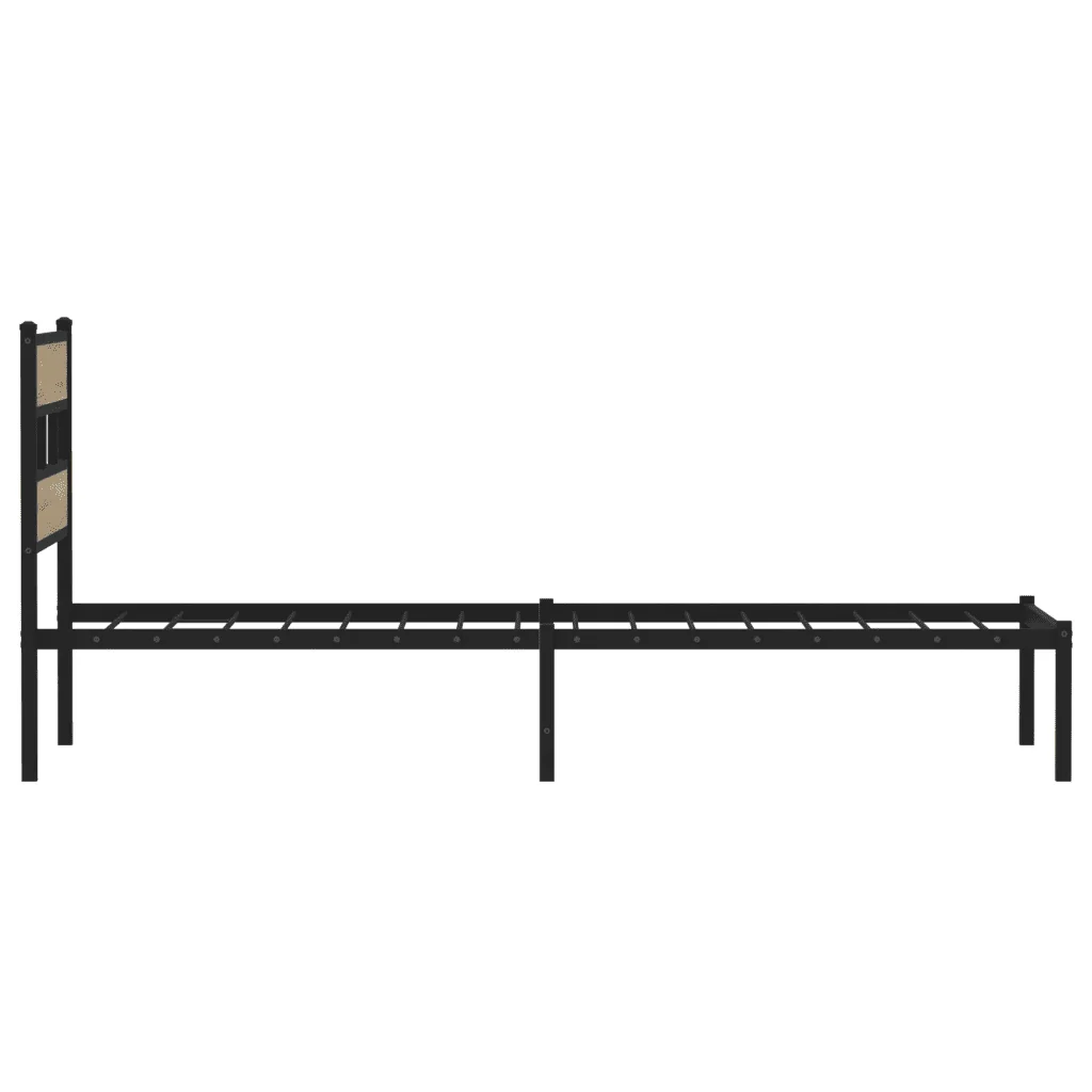 Letto singolo | Letto per adulti | Giroletto senza Materaso in Metallo Rovere Sonoma 107x203 cm - Image 5