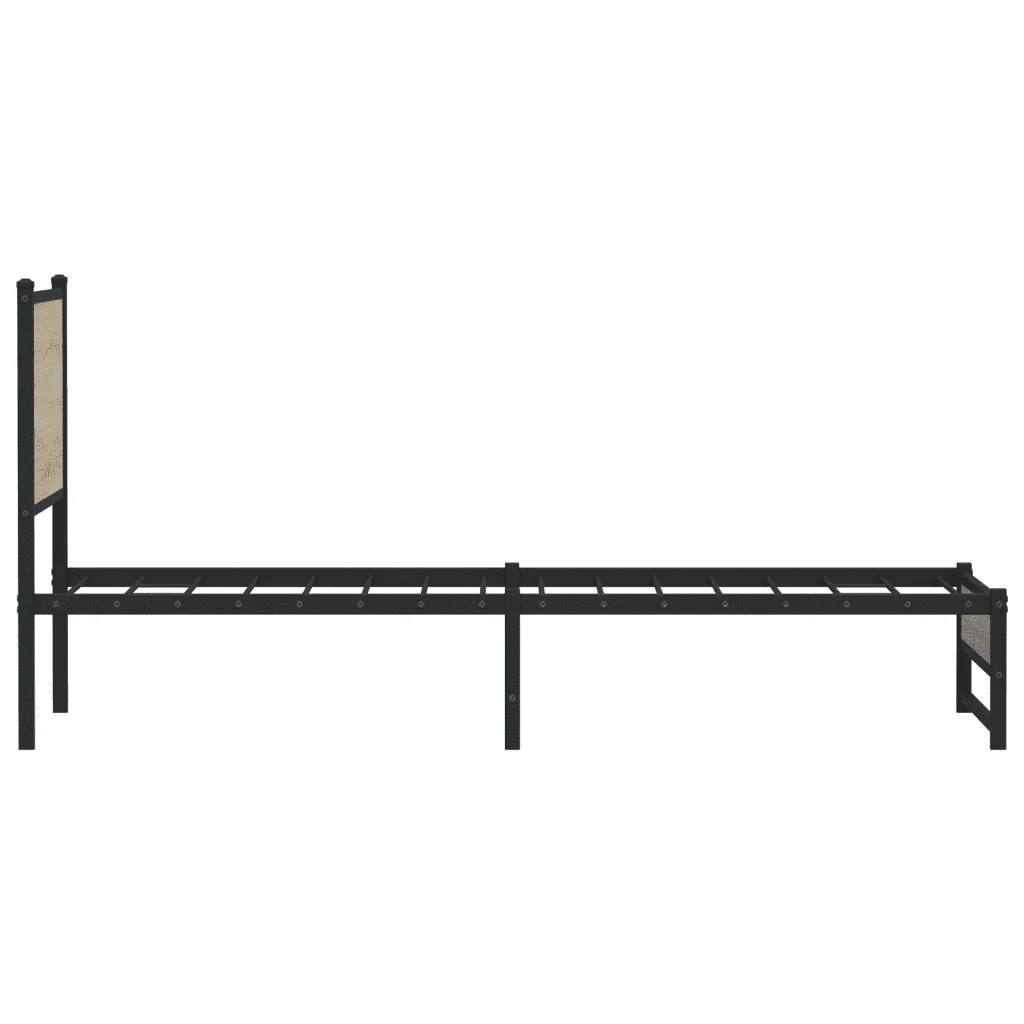 Letto singolo | Letto per adulti | Giroletto senza Materaso in Metallo Rovere Sonoma 80x200 cm - Image 6