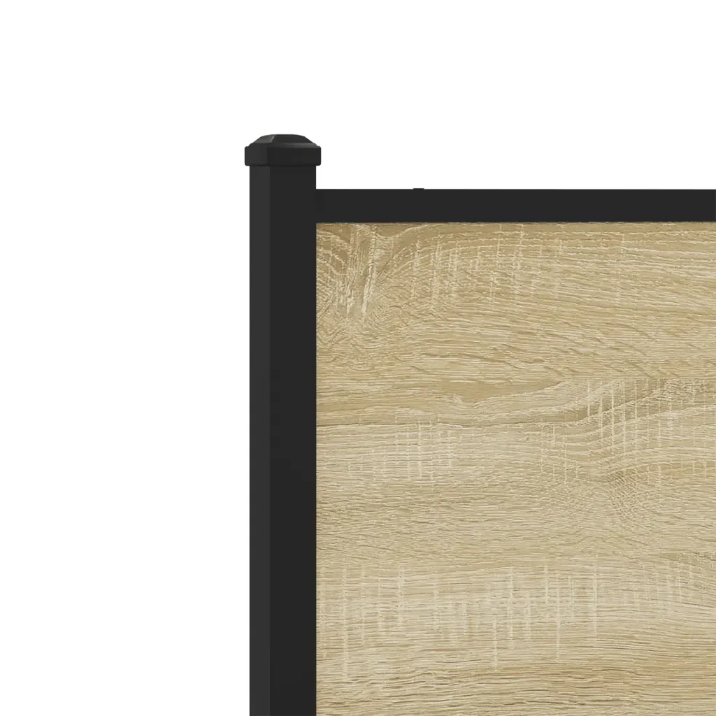 Letto singolo | Letto per adulti | Giroletto senza Materaso in Metallo Rovere Sonoma 90x190 cm - Image 9