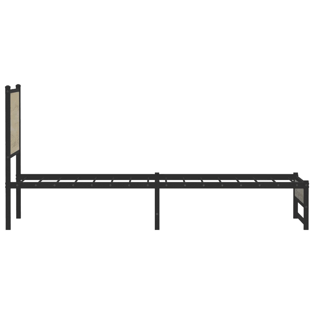 Letto singolo | Letto per adulti | Giroletto senza Materaso in Metallo Rovere Sonoma 90x200 cm - Image 6