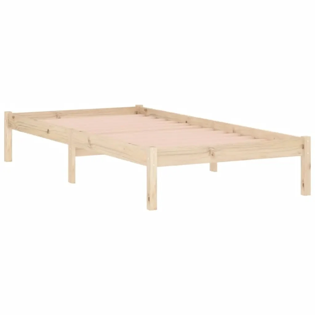 Letto singolo | Letto per adulti | Giroletto senza Materasso 100x190 cm in Legno di Pino Doppio - Image 3