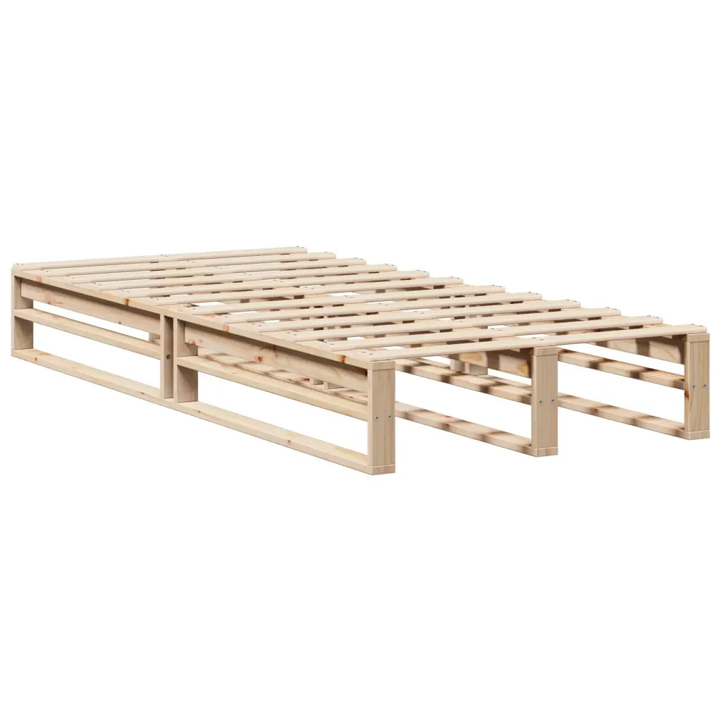 Letto singolo | Letto per adulti | Giroletto senza Materasso 100x200 cm in Legno Massello di Pino - Image 5
